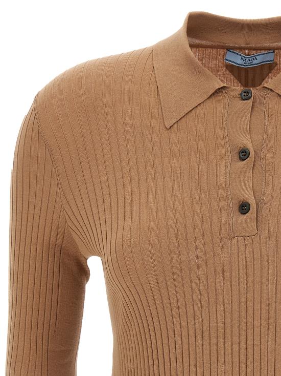 25FW 프라다 폴로 티셔츠 P24Q2NSOOO16SUF0040 Beige - PRADA