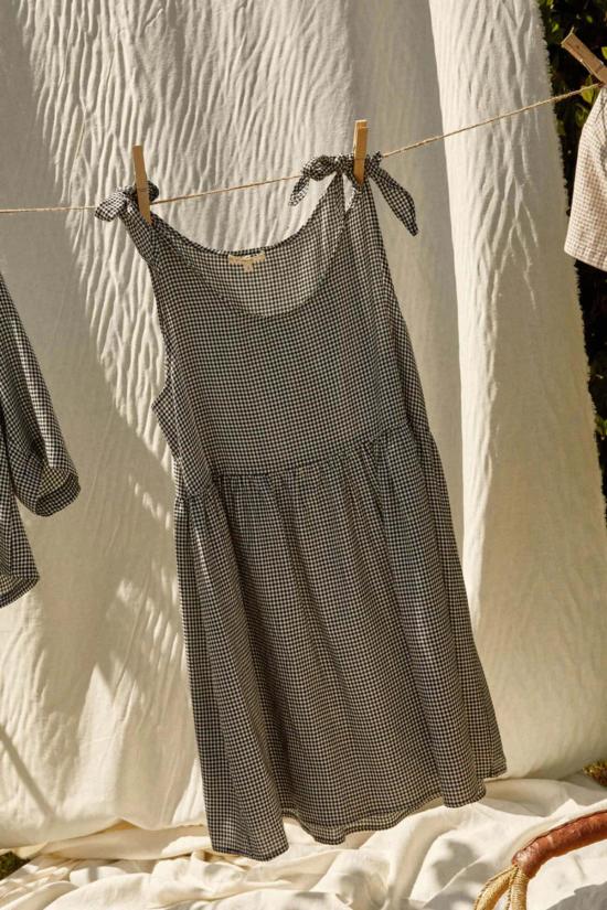  Whimsy + Row 숏 원피스 윔지 + 로우 케이트 미니 드레스 블랙 + 화이트 깅엄