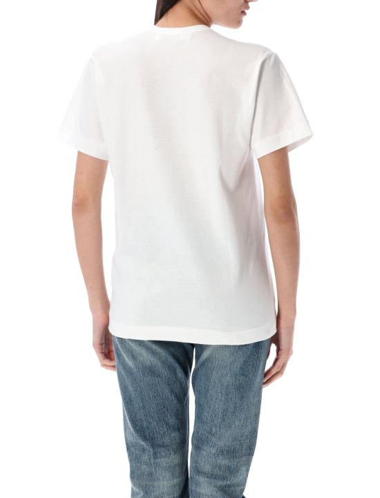 25FW 꼼데가르송 반팔 티셔츠 AXT8010512 WHITE RED DOM - COMME DES GARCONS