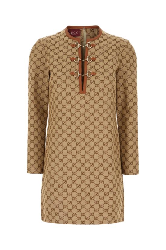 25SS 구찌 홀스빗 GG 캔버스 드레스 820404Z8BZA 2190 Beige