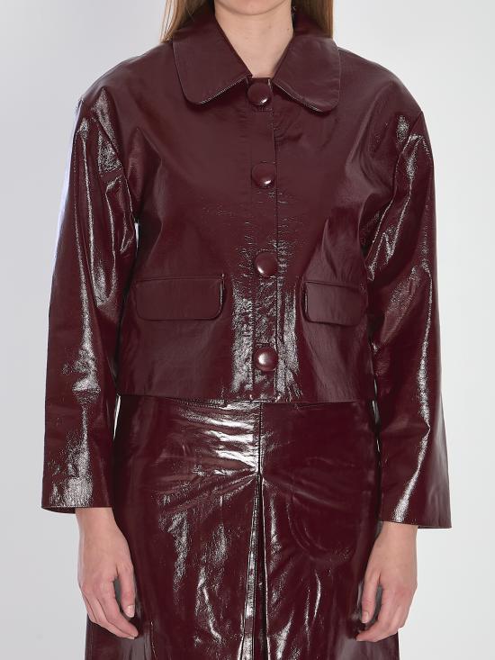 25FW 셀프 포트레이트 가죽 자켓 PF25091JBU BURGUNDY BORDEAUX