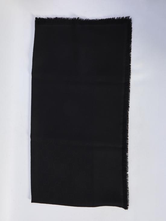 25FW 구찌 GG 울 실크 자카드 숄 8094994G930 1000 BLACK