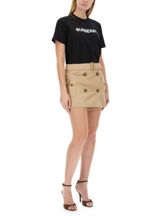  버버리 로고 코튼 티셔츠 8080324 A1189 BLACK - BURBERRY