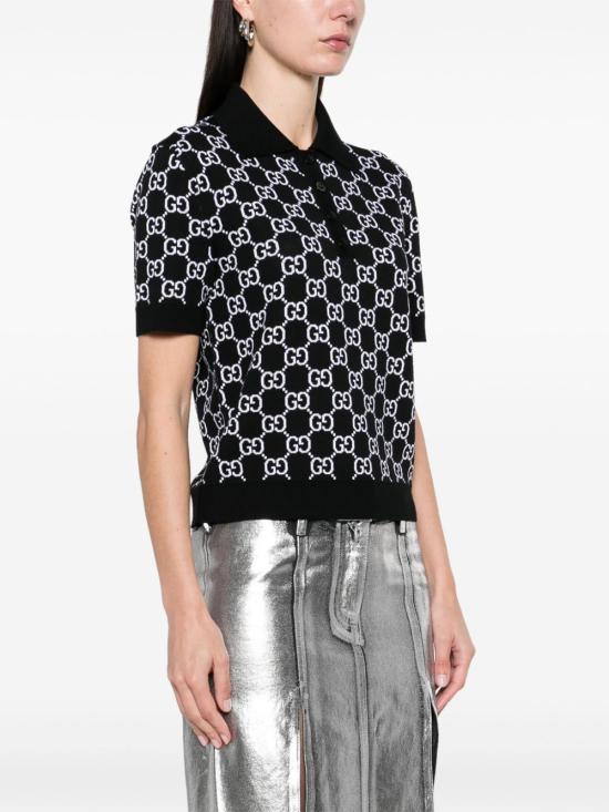  구찌 GG 리버시블 울 자카드 폴로 티셔츠 814273 XKEJP1070 BLACK - GUCCI