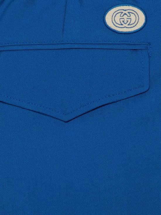  구찌 인터로킹 GG 로고 울 모헤어 블렌드 팬츠 742766 Z8BI74031 BLUE - GUCCI