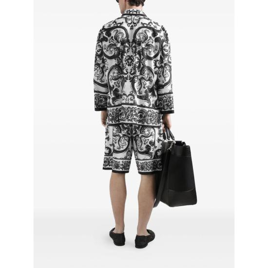 25FW 돌체앤가바나 숏팬츠 GV37AT HI1S6 HX5DQ WHITE BLACK - DOLCE & GABBANA