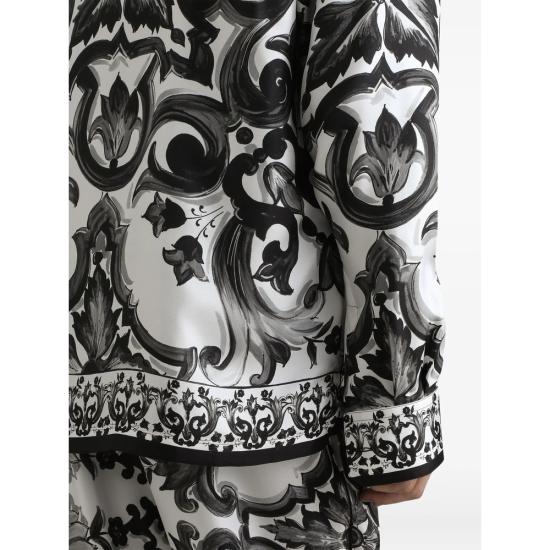 25FW 돌체앤가바나 긴팔 셔츠 G5IF1T HI1SV IN3TN WHITE BLACK - DOLCE & GABBANA