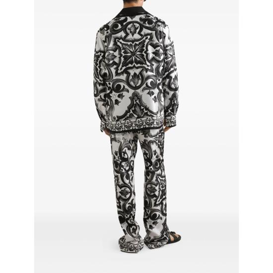 25FW 돌체앤가바나 긴팔 셔츠 G5IF1T HI1SV IN3TN WHITE BLACK - DOLCE & GABBANA