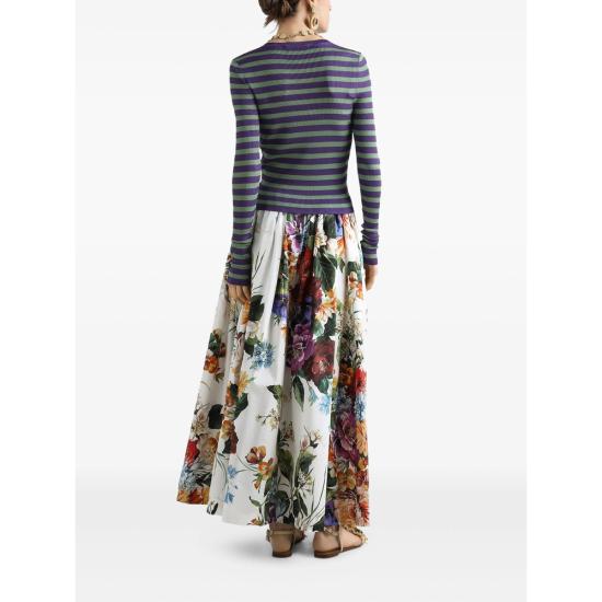 25FW 돌체앤가바나 롱 스커트 F4C6QT HS5TR HA5PC WHITE RED - DOLCE & GABBANA