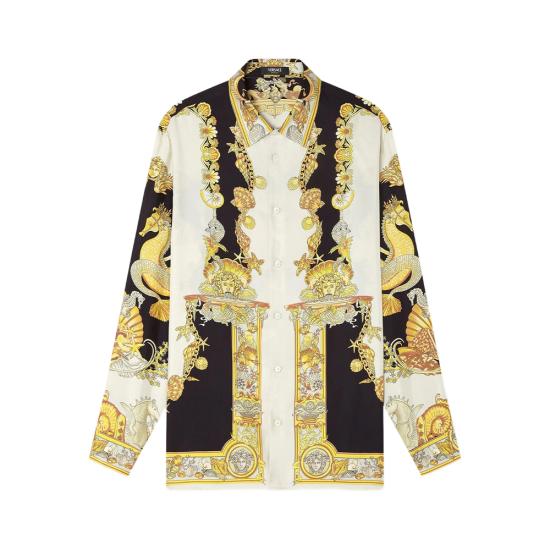 25FW 베르사체 긴팔 셔츠 1A14567 1019438 5W800 GOLD NEUTRALS
