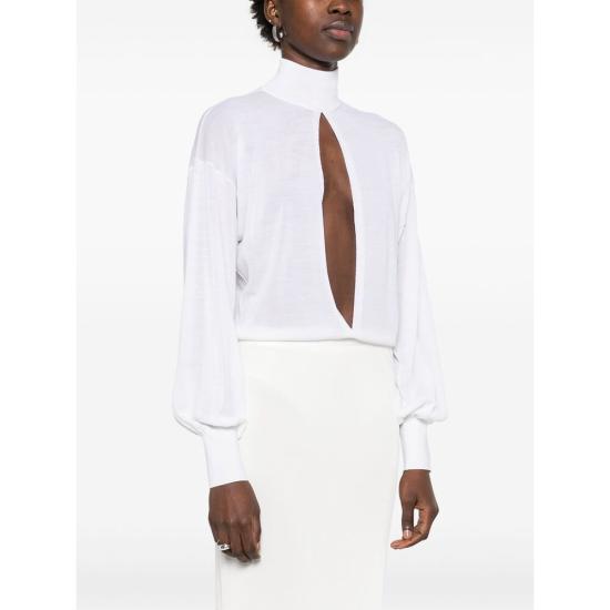 25SS 알라이아 바디수트 티셔츠 AA9B0340M922A 054 WHITE - ALAIA