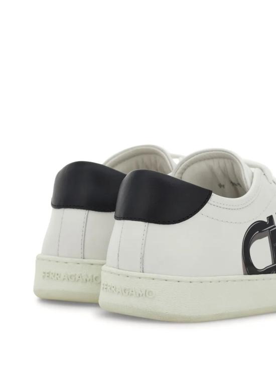 25SS 살바토레 페라가모 스니커즈 029835 0780991 BIANCO OTTICO NERO - SALVATORE FERRAGAMO