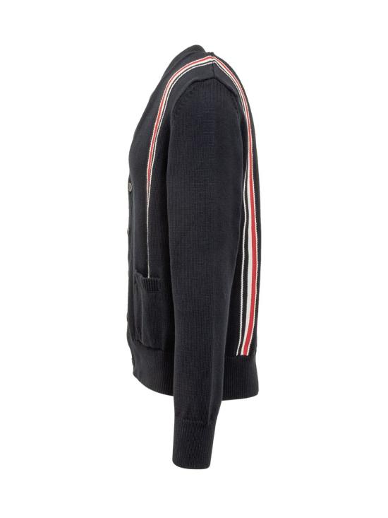 25SS 톰브라운 RWB 스트라이프 인타르시아 코튼 가디건  MKC530AY3017415 DOM - THOM BROWNE