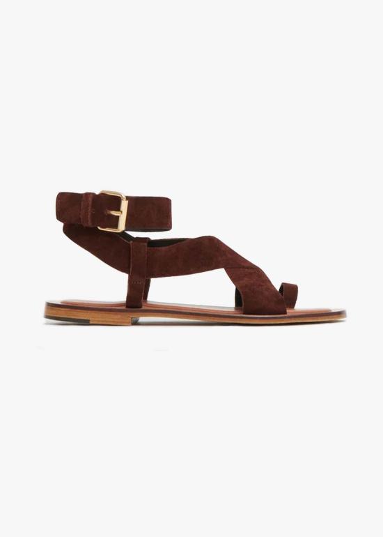  만수르 가브리엘 뮬/슬리퍼 앵클  초콜릿 - MANSUR GAVRIEL