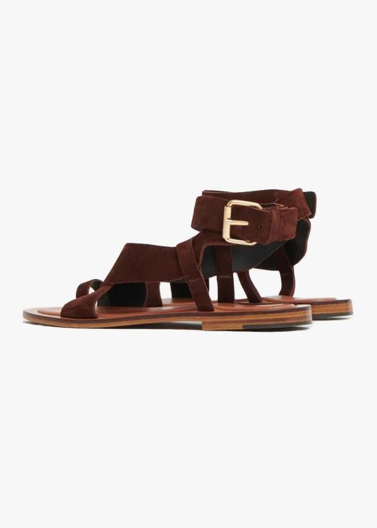  만수르 가브리엘 뮬/슬리퍼 앵클  초콜릿 - MANSUR GAVRIEL