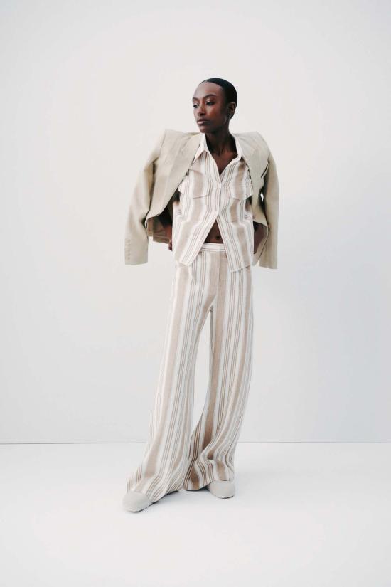  티더블유피 스트레이트 팬츠 핀턱이 없는 Twp 데미 바지 - TWP