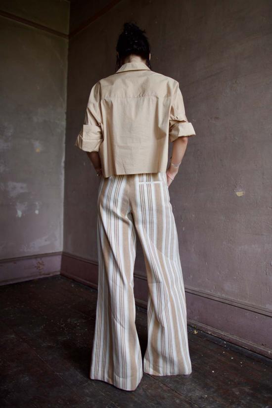  티더블유피 스트레이트 팬츠 핀턱이 없는 Twp 데미 바지 - TWP