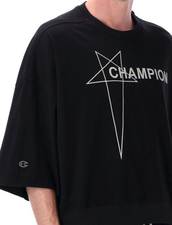 25SS 릭오웬스 x 챔피온 반팔 티셔츠 CM01E1677CHJG 09 BLACK - RICK OWENS X CHAMPIONS