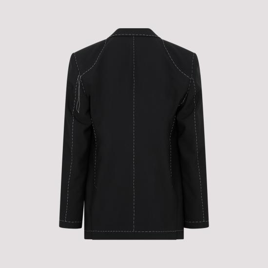  오프화이트 가죽 자켓 OMEW001S23FAB002 1001 BLACK - OFF WHITE