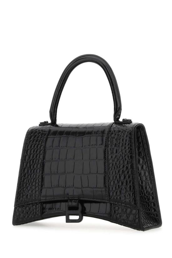 25FW 발렌시아가 아워글래스 탑 핸드백 6196681LR67 1000 BLACK - BALENCIAGA