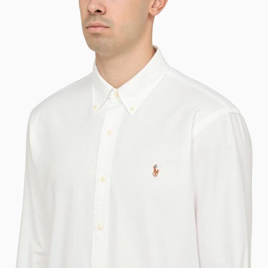 25FW 폴로 랄프로렌 컬러 포니 자수 커스텀 핏 버튼 다운 셔츠  710792041001CO WHT WHITE - POLO RALPH LAUREN