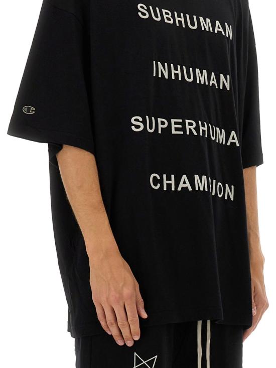 25SS 릭오웬스 x 챔피온 반팔 티셔츠 CM01E1675CHJG 09 BLACK - RICK OWENS X CHAMPIONS