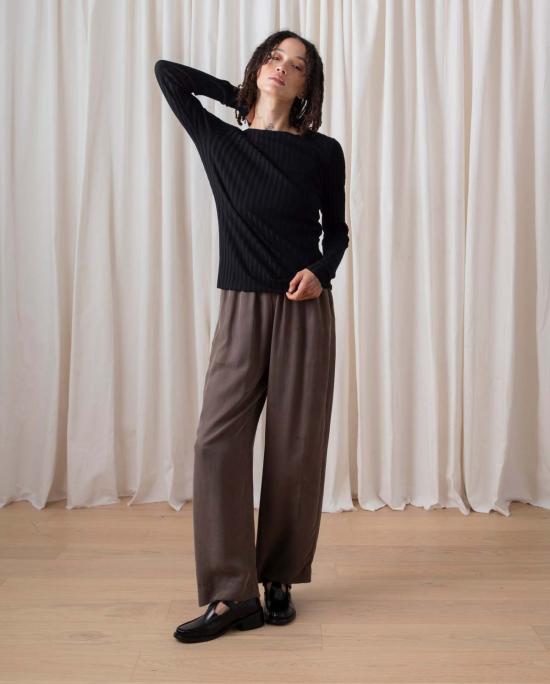  알리 골든 긴팔 티셔츠 리브 Ls 셔츠 블랙 - ALI GOLDEN