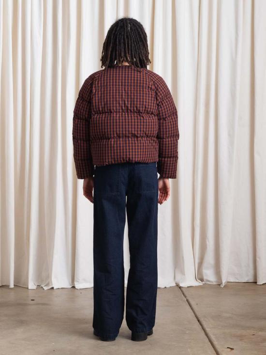  알리 골든 봄버 자켓 퍼퍼 재킷 러스트/네이비 깅엄 - ALI GOLDEN