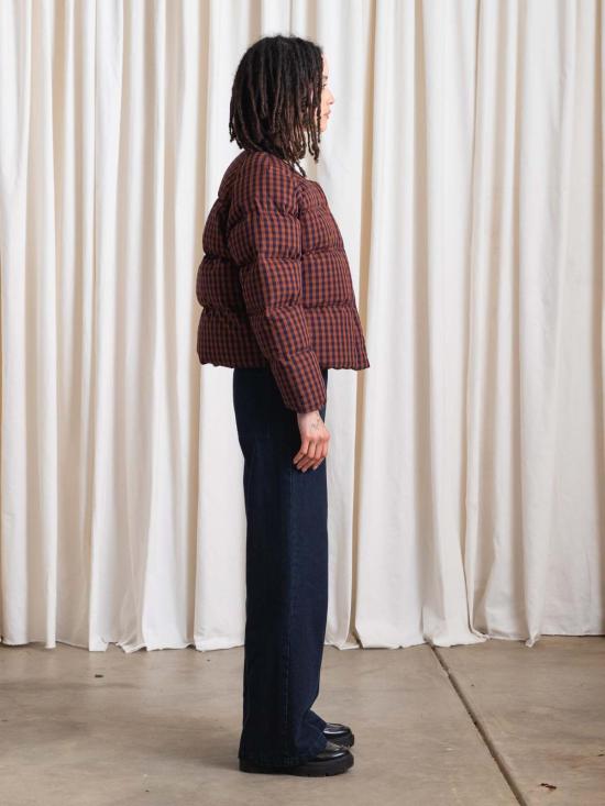  알리 골든 봄버 자켓 퍼퍼 재킷 러스트/네이비 깅엄 - ALI GOLDEN