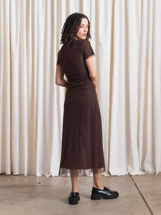  알리 골든 롱 원피스 피티드 메시 티셔츠 드레스 그래스 그린 - ALI GOLDEN