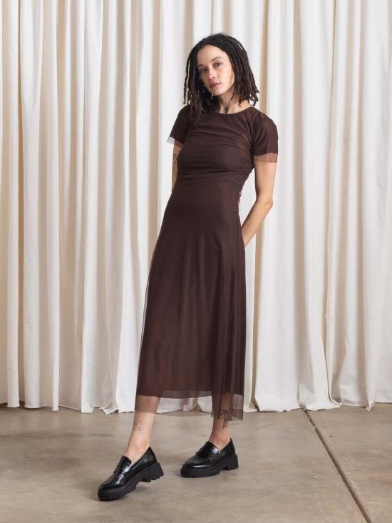  알리 골든 롱 원피스 피티드 메시 티셔츠 드레스 그래스 그린 - ALI GOLDEN