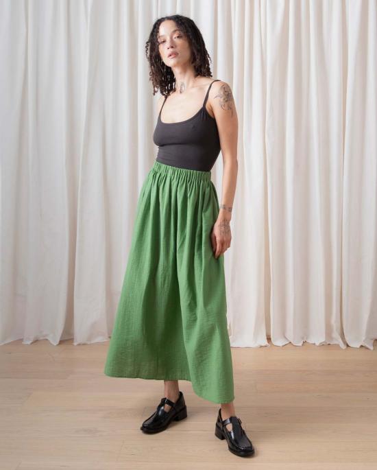  알리 골든 롱 스커트 풀 스커트 페이디드 그래스 그린 - ALI GOLDEN