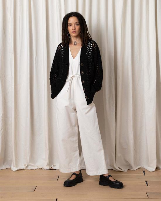  알리 골든 가디건 오픈 니트 카디건 스웨터 블랙 - ALI GOLDEN