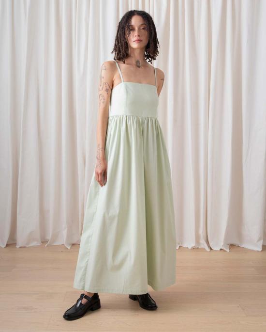  알리 골든 점프수트/오버롤 세어서커 풀 점퍼 라이트 민트 - ALI GOLDEN