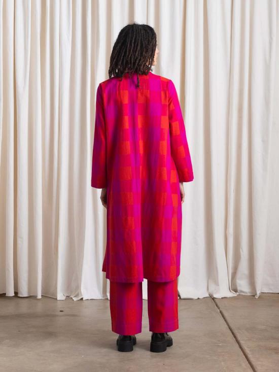  알리 골든 코트 노치 재킷 포피/핑크 플레드 - ALI GOLDEN