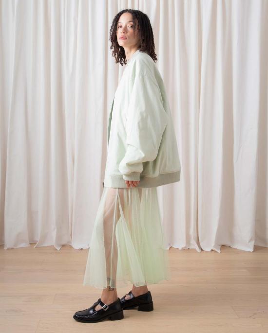  알리 골든 봄버 자켓 오버사이즈 봄버 재킷 라이트 민트 세어서커 - ALI GOLDEN