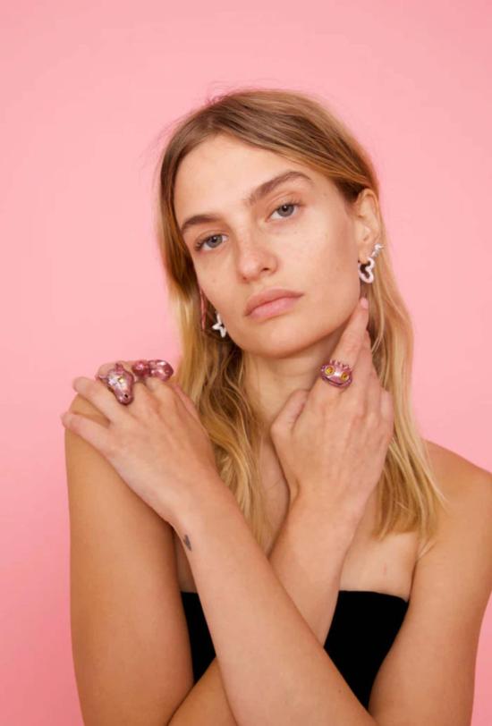  콜리나 스트라다 이어링 리버티 프로그 링 소프트 핑크