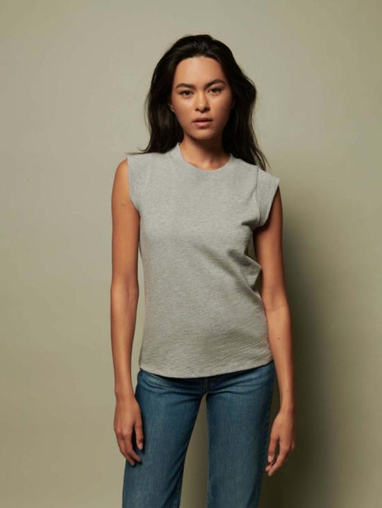  네이션 리미티드 민소매 티셔츠 Nation Ltd 패티 머슬 탱크 헤더 그레이 - NATION LTD