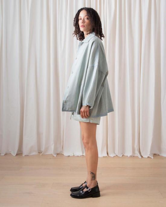  알리 골든 데님 자켓 오버사이즈 셔츠 재킷 라이트 데님 - ALI GOLDEN