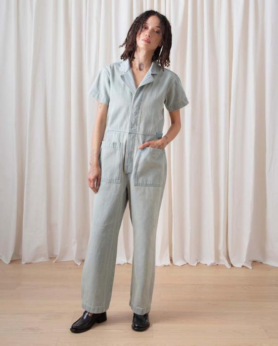  알리 골든 데님 팬츠 보일러 수트 라이트 데님 - ALI GOLDEN