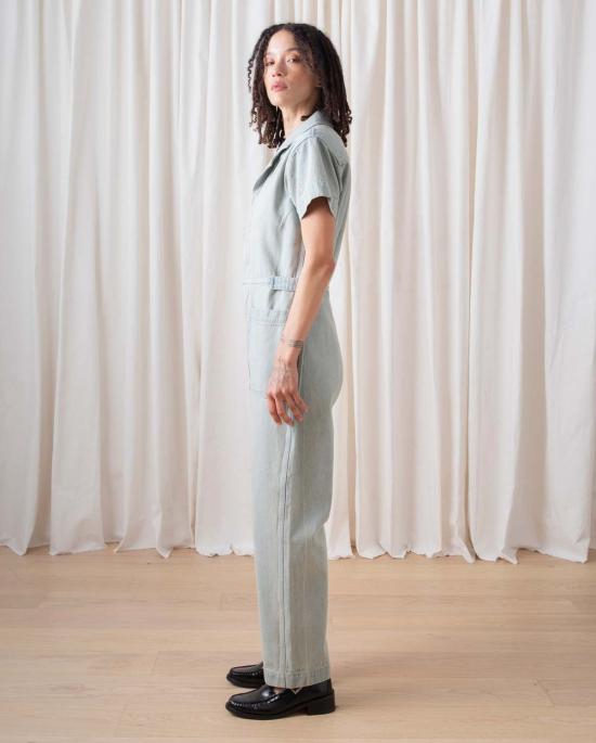  알리 골든 데님 팬츠 보일러 수트 라이트 데님 - ALI GOLDEN