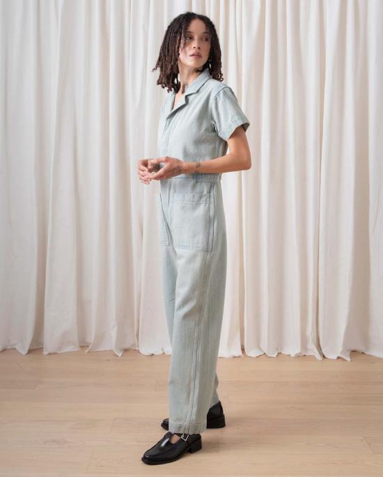  알리 골든 데님 팬츠 보일러 수트 라이트 데님 - ALI GOLDEN