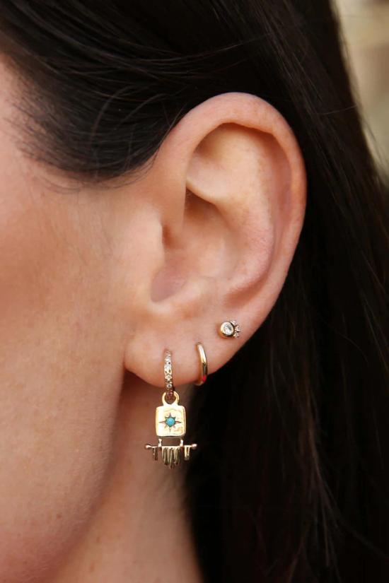  Scosha 이어링 스코샤 야지 챠밍 골드/터키석