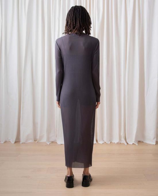  알리 골든 롱 원피스 플리츠 메시 드레스 섀도우 - ALI GOLDEN