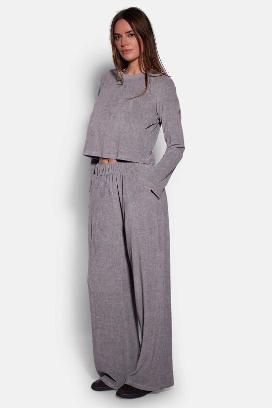  더 타일 클럽 스트레이트 팬츠 타일 클럽 골디 와이드 레그 테리 팬츠 - THE TILE CLUB