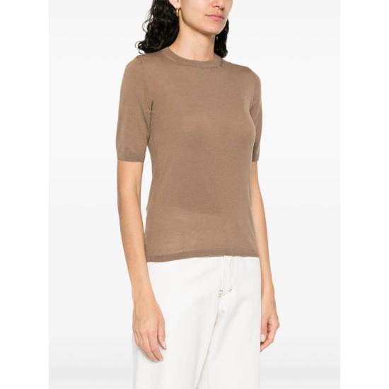 25FW 막스마라 반팔 티셔츠 GERICO 022 004 BROWN - MAX MARA