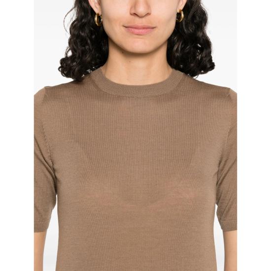 25FW 막스마라 반팔 티셔츠 GERICO 022 004 BROWN - MAX MARA