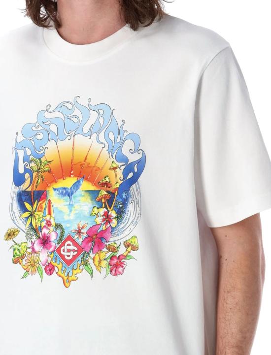 25FW 카사블랑카 반팔 티셔츠 MPF25JTS00104 MONTGONDLE - CASABLANCA