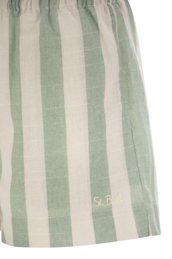 25SS 세인트바쓰 숏팬츠 MEA002 01019H WHITE GREEN - MC2 SAINT BARTH