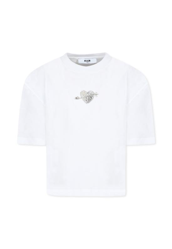 24FW [키즈] 엠에스지엠 티셔츠 F4MSJGTH117 001 WHITE